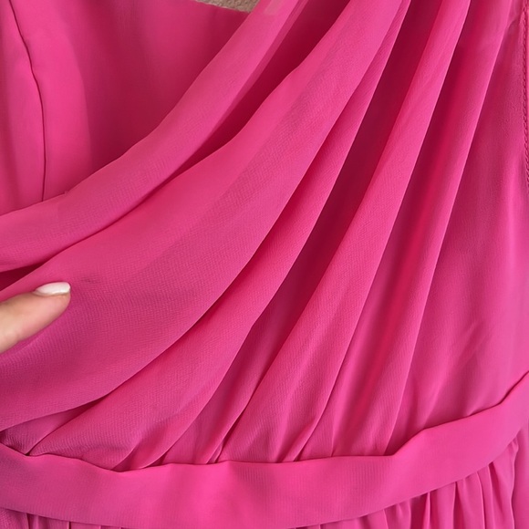 Bright pink one shoulder bridesmaid dress Alfred Angelo size 0 - Picture 7 of 7